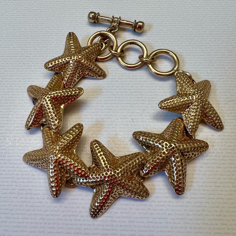Gold tone starfish bracelet